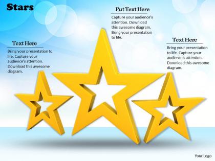 0514 three golden stars for decoration image graphics for powerpoint