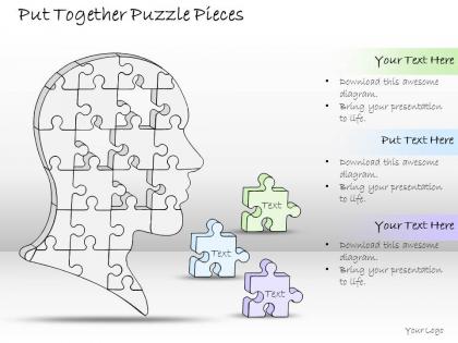 0614 business ppt diagram put together puzzle pieces powerpoint template