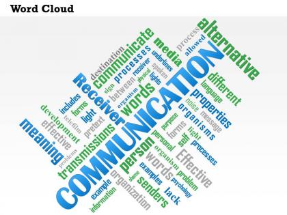 0614 communication word cloud powerpoint slide template