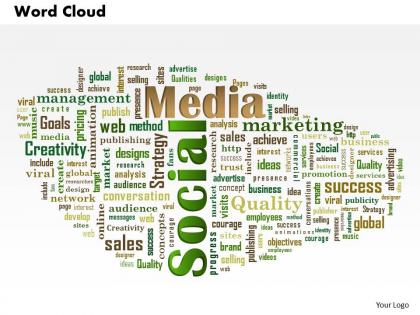 0614 social media word cloud powerpoint slide template