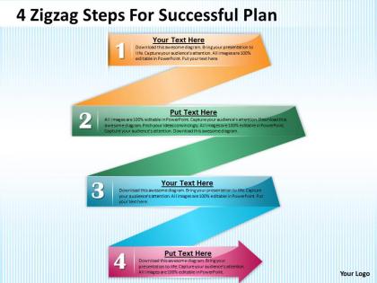 0620 management consulting business 4 zigzag steps for successful plan powerpoint backgrounds for slides