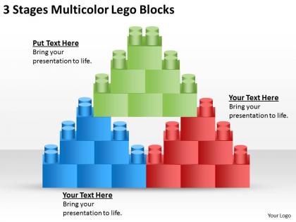 0620 marketing plan 3 stages multicolor lego blocks powerpoint slides