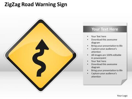 0620 marketing plan zig zag road warning sign powerpoint templates