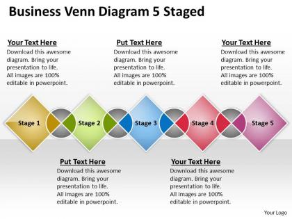 0620 strategic planning consultant venn diagram 5 staged powerpoint templates ppt backgrounds for slides