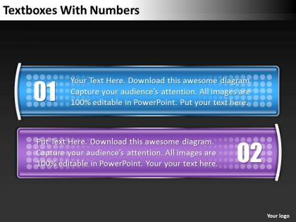 0620 strategy textboxes with numbers powerpoint templates