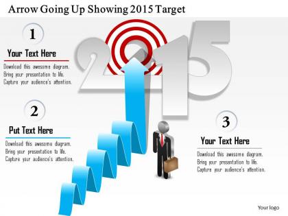 0714 business consulting arrow going up showing 2015 target powerpoint slide template