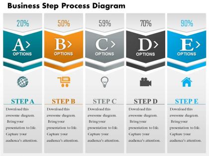 0714 business consulting business step process diagram powerpoint slide template