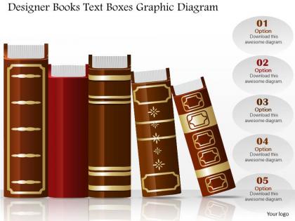 0714 business consulting designer books text boxes graphic diagram powerpoint slide template