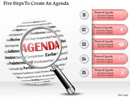 0714 business consulting five steps to create an agenda powerpoint slide template