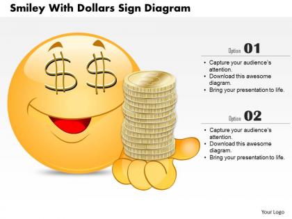 0714 business consulting smiley with dollars sign diagram powerpoint slide template