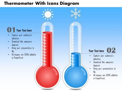 0714 business consulting thermometer with icons diagram powerpoint slide template