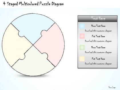 0714 business ppt diagram 4 staged multicolored puzzle diagram powerpoint template