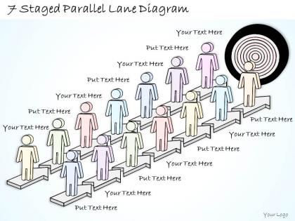 0714 business ppt diagram 7 staged parallel lane diagram powerpoint template