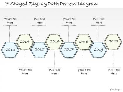 0714 business ppt diagram 7 staged zigzag path process diagram powerpoint template