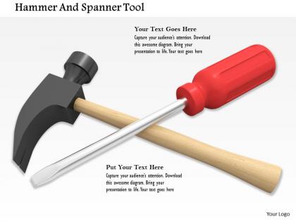 0714 hammer and spanner tool diagram image graphics for powerpoint