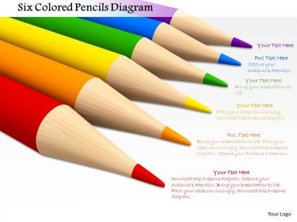 0714 six colored pencils diagram image graphics for powerpoint