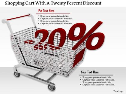 0814 20 percent discount value on shopping cart image graphics for powerpoint
