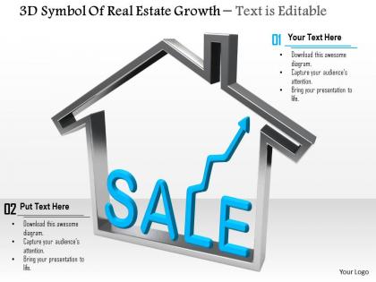 0814 3d symbol of real estate growth image graphics for powerpoint