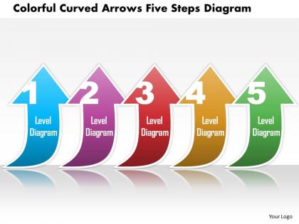 0814 business consulting colorful curved arrows five steps diagram powerpoint slide template