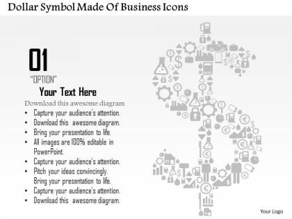 0814 business consulting diagram dollar symbol made of business icons powerpoint slide template