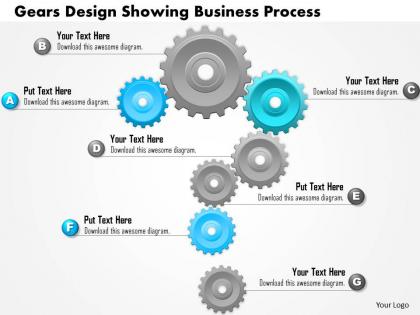0814 business consulting diagram gears design showing business process powerpoint slide template