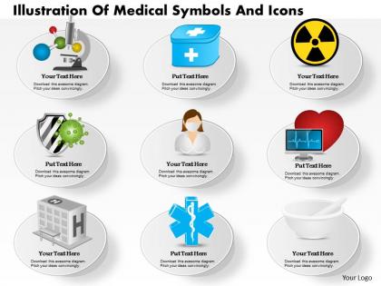 0814 business consulting diagram illustration of medical symbols and icons powerpoint slide template