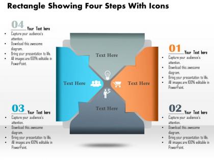 0814 business consulting diagram rectangle showing four steps with icons powerpoint slide template