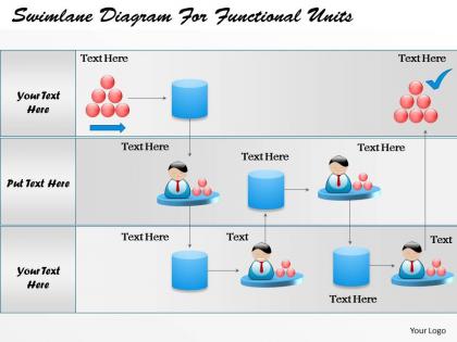 0814 business consulting diagram swimlane diagram for functional units powerpoint slide template