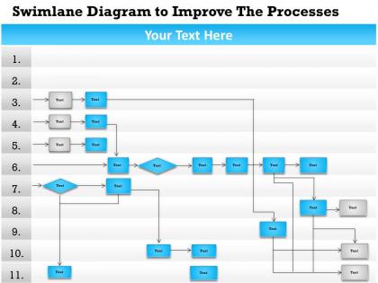 0814 business consulting diagram swimlane diagram to improve the processes powerpoint slide template