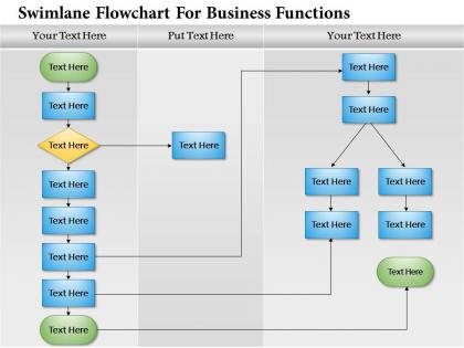 0814 business consulting diagram swimlane flowchart for business functions powerpoint slide template