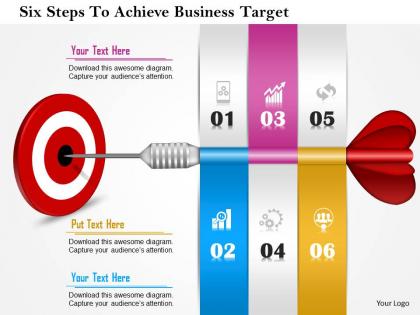 0814 business consulting six steps to achieve business target powerpoint slide template