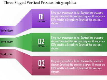 0814 business consulting three staged vertical process infographics powerpoint slide template