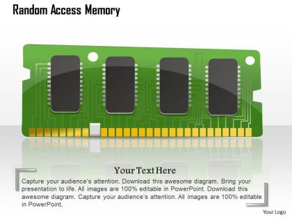 0814 computer ram random access memory card icon storage device ppt slides