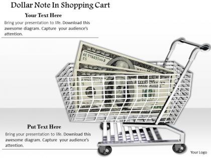 0814 dollar note in shopping cart image graphics for powerpoint