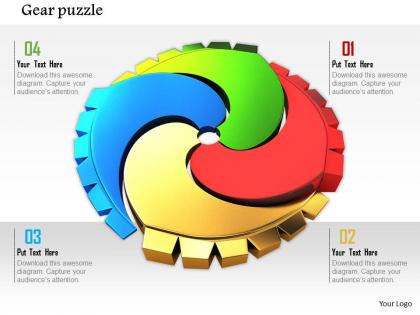 0814 gear puzzle with multicolor for process control and teamwork image graphics for powerpoint