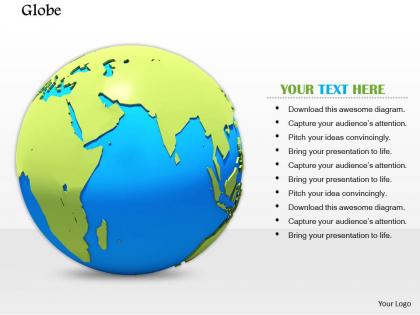 0814 globe with india on map shows business and marketing concepts image graphics for powerpoint