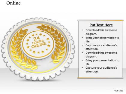 0814 golden batch symbol with text box image graphics for powerpoint