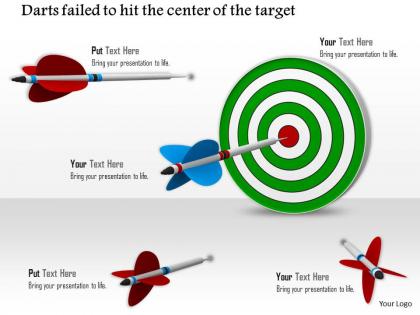 0814 green dart with two red and one blue arrows to hit target image graphics for powerpoint
