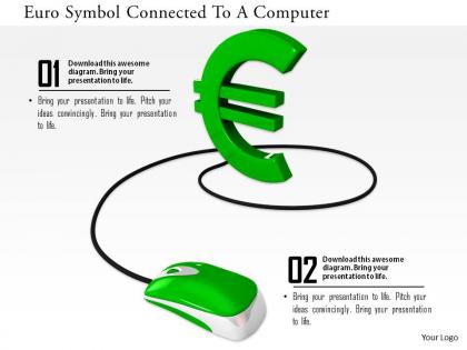0814 green euro connected with mouse shows finance and technology image graphics for powerpoint
