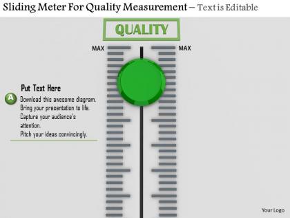 0814 green sliding meter for quality measurement image graphics for powerpoint