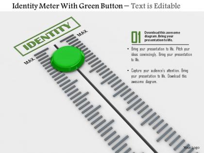 0814 identity meter with green button image graphics for powerpoint