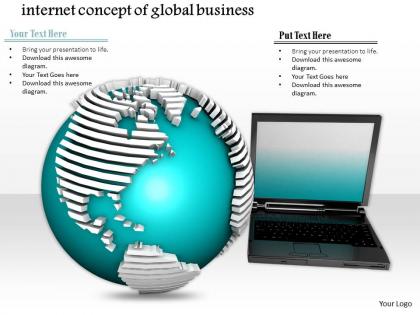 0814 internet concept graphic of global business with laptop and globe graphics for powerpoint