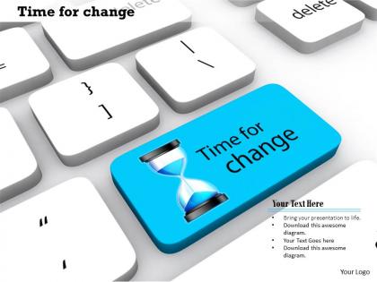 0814 key on keyboard with time for change quotation image graphics for powerpoint