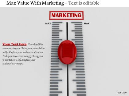 0814 marketing value calculation meter with red button image graphics for powerpoint