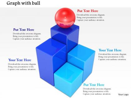 0814 multiple blue blocks with red sphere on top image graphics for powerpoint