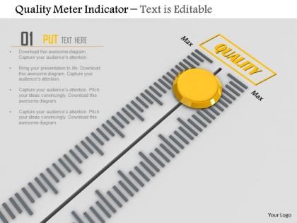 0814 quality meter indicator with max value image graphics for powerpoint