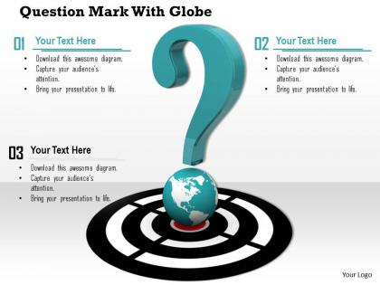 0814 question mark on globe with target image graphics for powerpoint