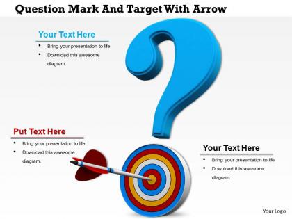 0814 question mark over the dart and arrow image graphics for powerpoint