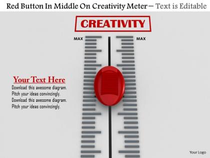 0814 red button in middle on creativity meter image graphics for powerpoint
