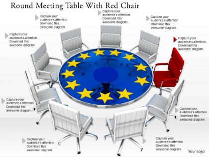 0814 red chair with white chairs and star flagged table for us security image graphics for powerpoint